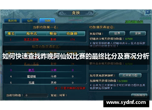 如何快速查找昨晚阿仙奴比赛的最终比分及赛况分析